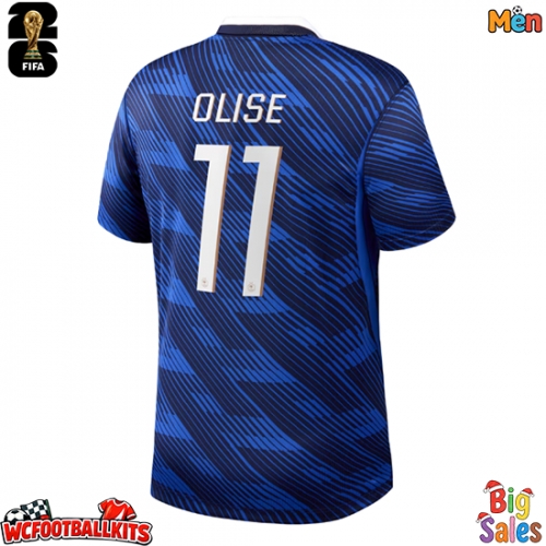 France Michael Olise #11 Replica Home Stadium Shirt World Cup 2026 Short Sleeve